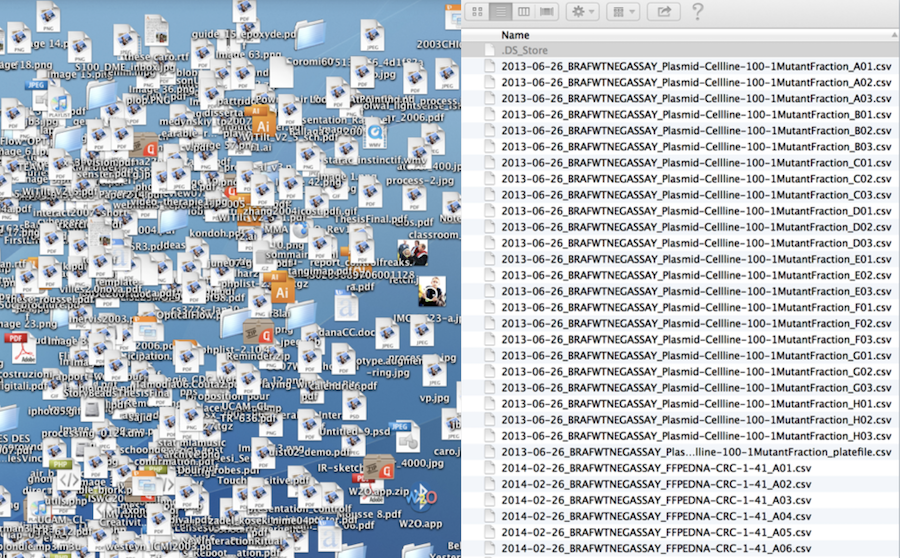 Unorganised files on desktop