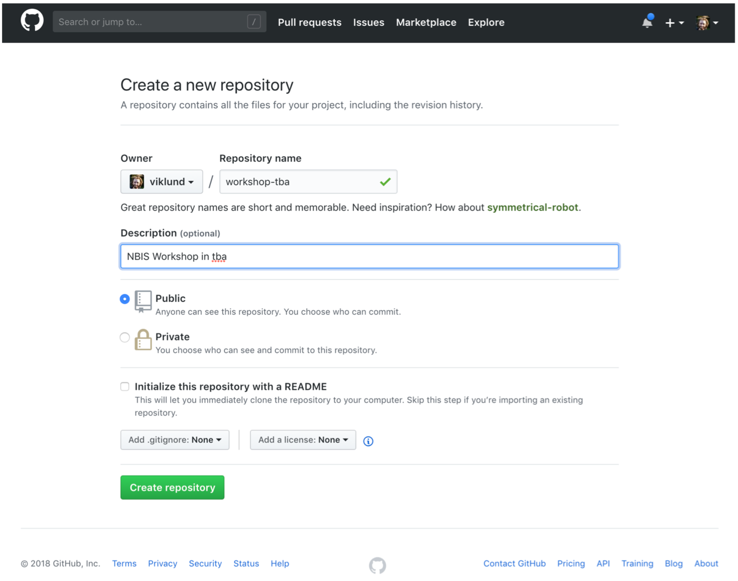 Create repo