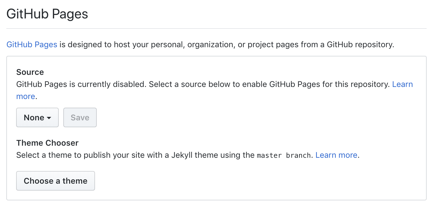 Enable Github pages