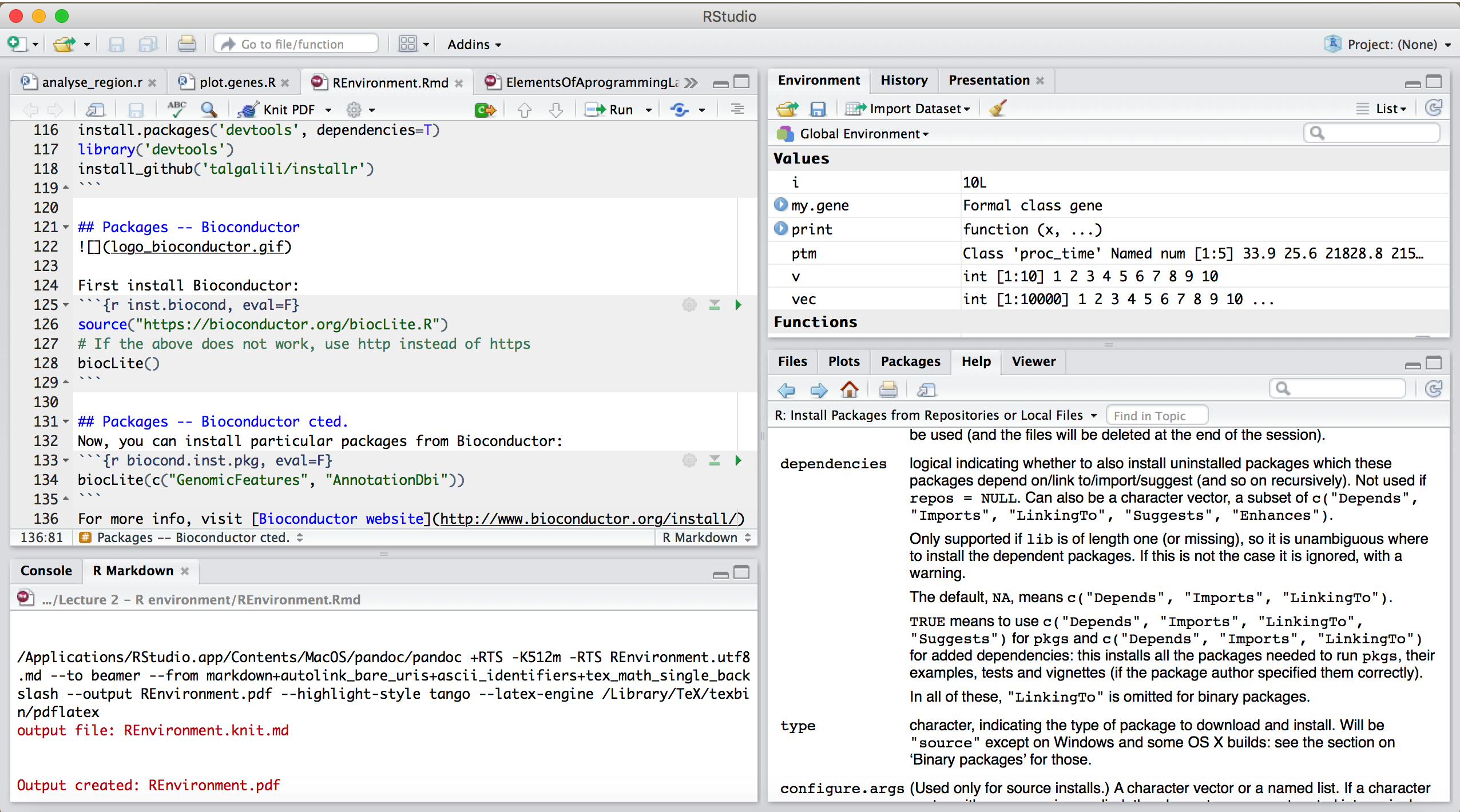 RStudio screenshot